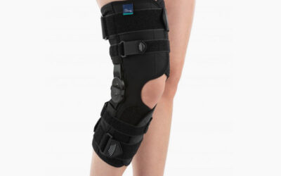 Długi stabilizator stawu kolanowego z szynami otwarty